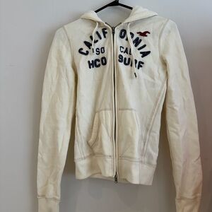 Hollister Off-White Embroidered Hoodie
